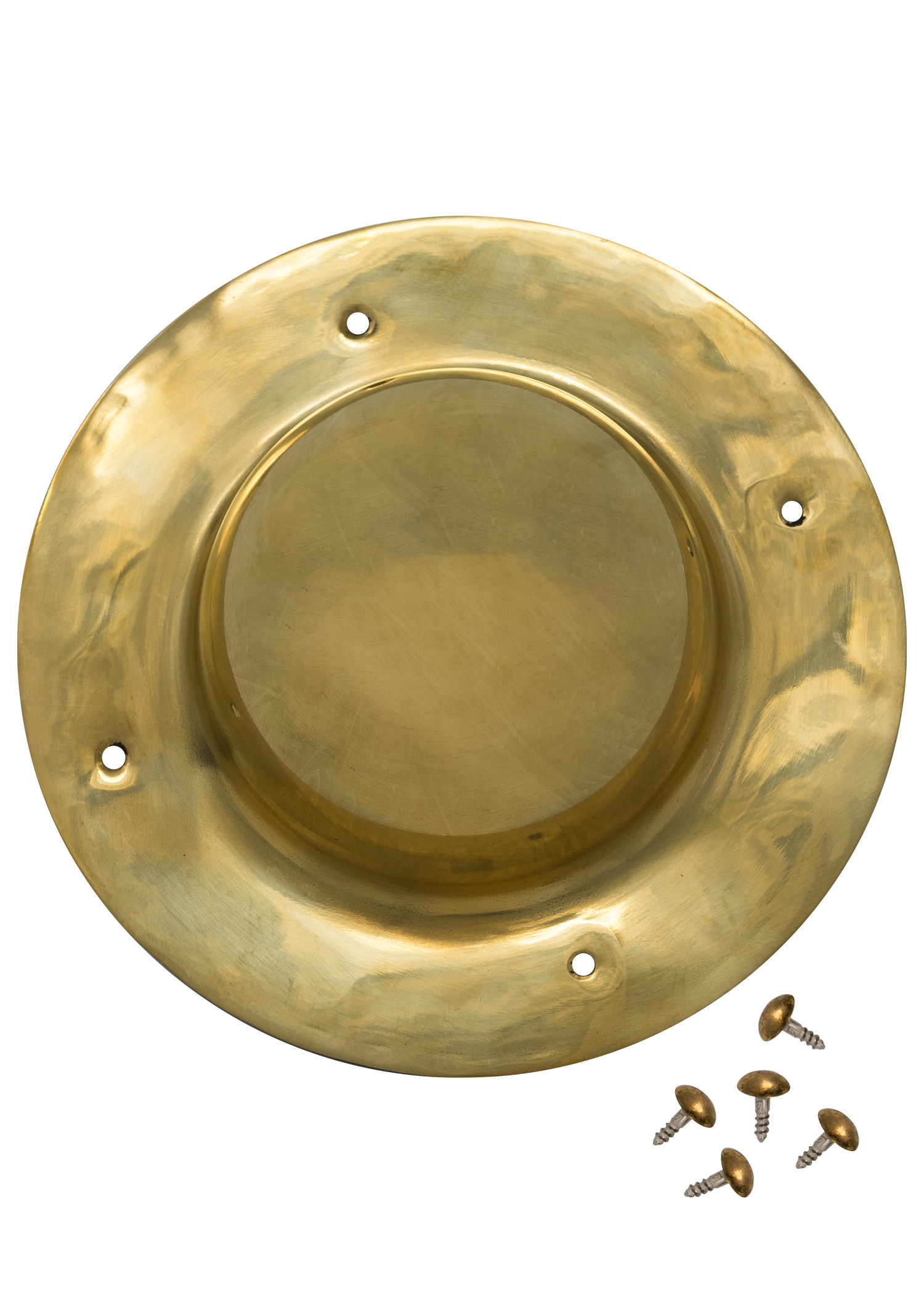 Umbo round Roman shield in brass (20 cm.)