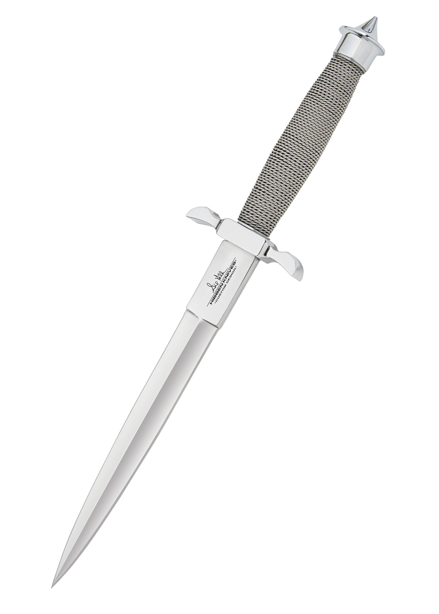 Gil Hibben's Silver Shadow Sharp Dagger, with scabbard