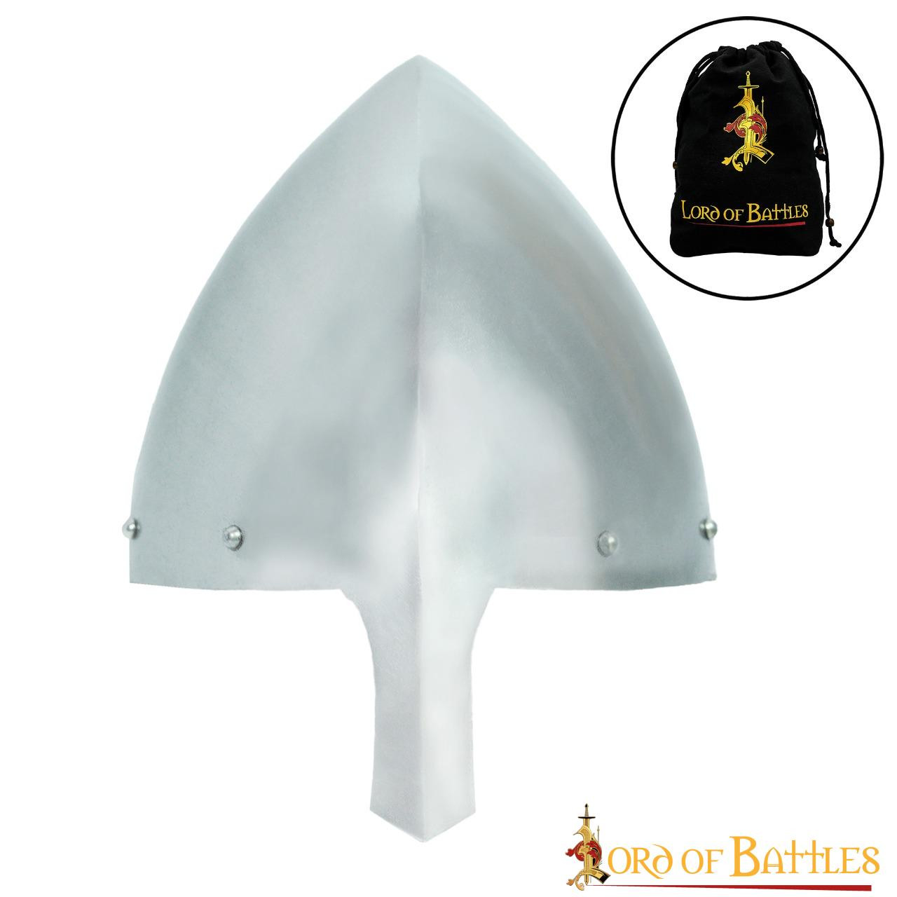 Olmutz 11th century nasal helmet with leather lining, 16 g.