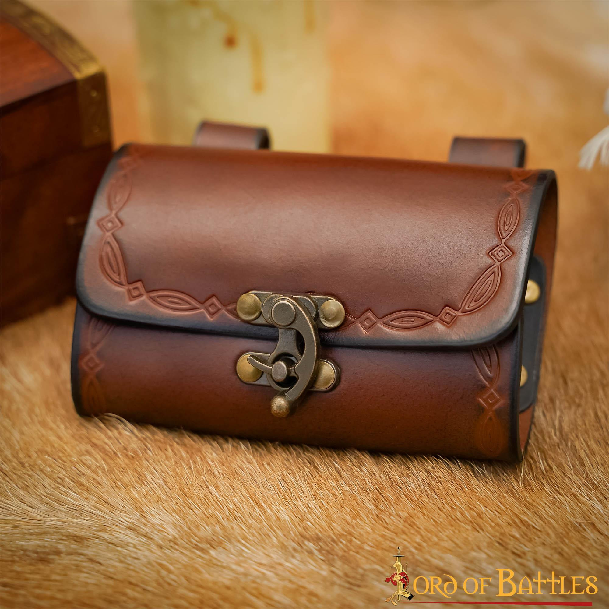 Druid's bag with 4 containers for magical potions - brown
