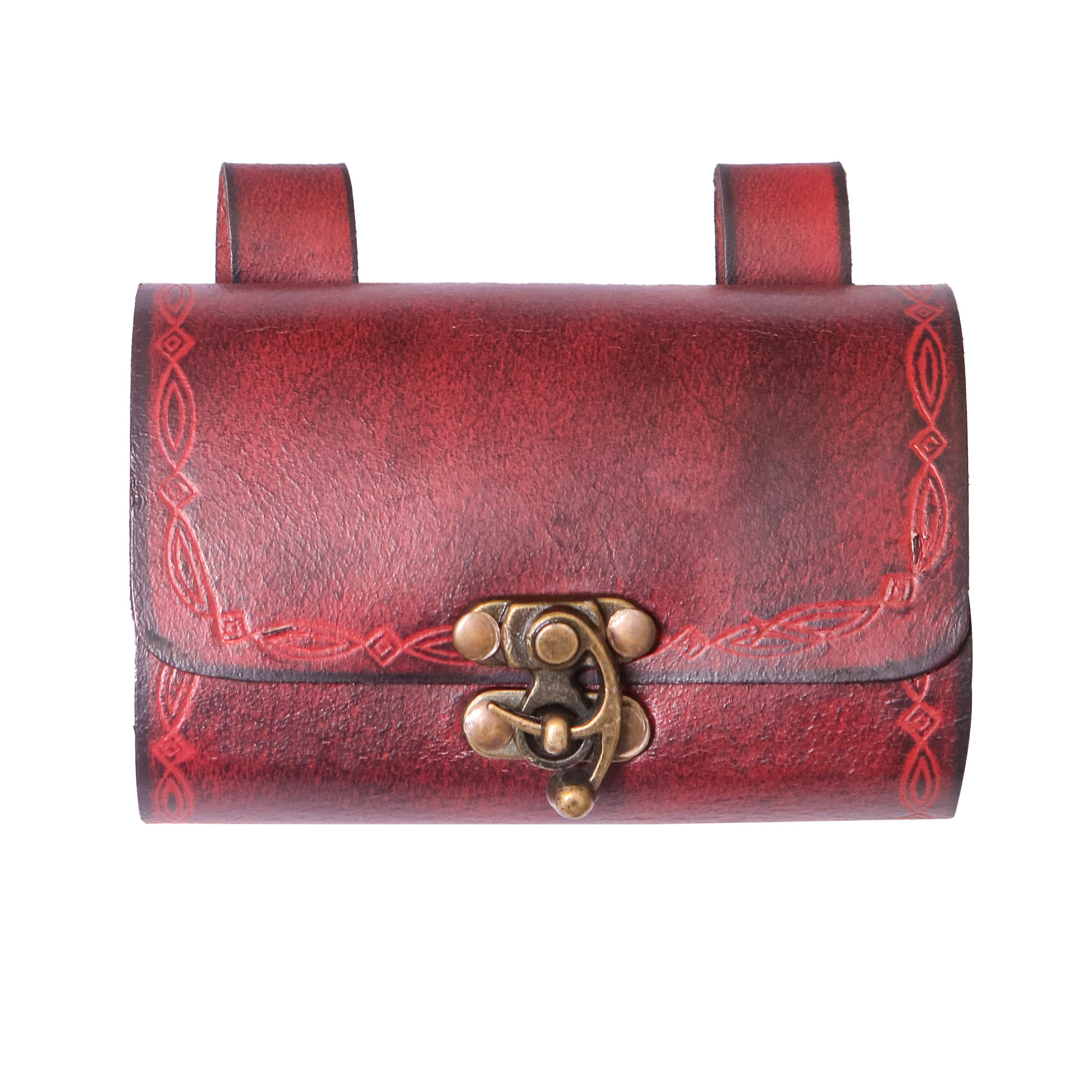 Druid's bag with 4 containers for magical potions - garnet