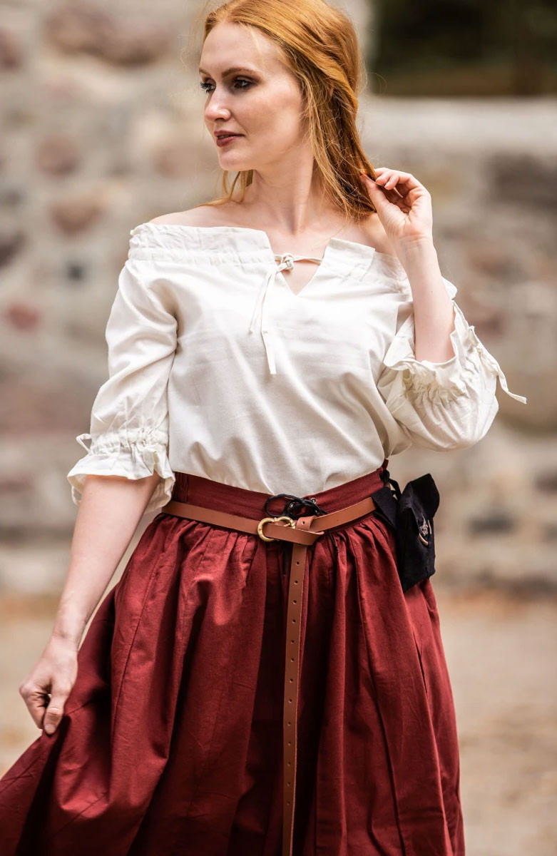 Medieval blouse for women model Vera, natural white