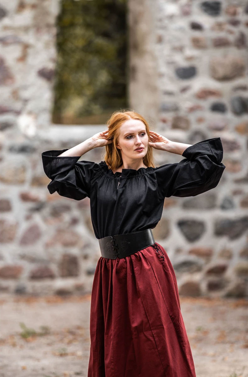 Medieval blouse Morgan off the shoulders, black