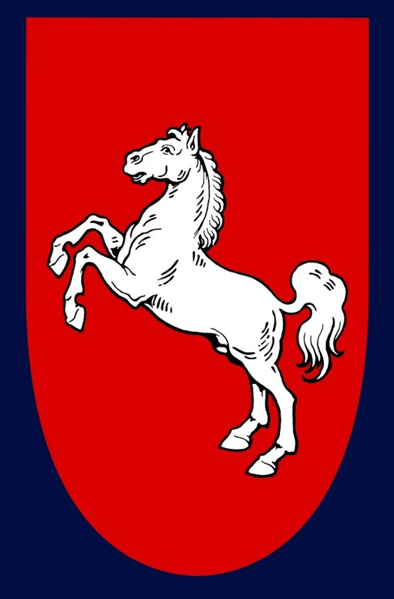 Medieval standard white steed model