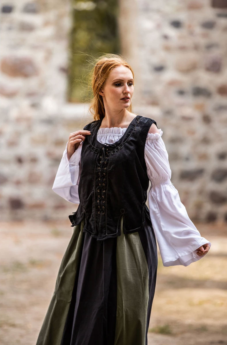 Odette medieval bodice, black color
