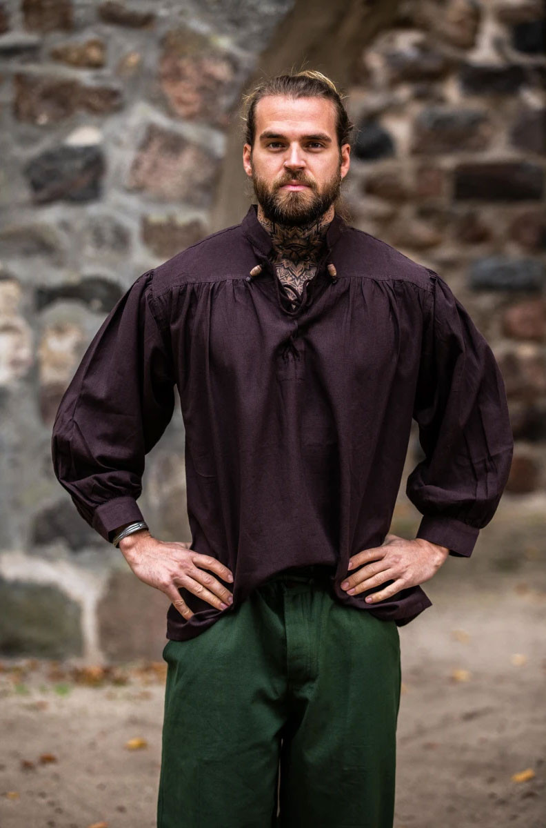 Wide cut medieval brown shirt
