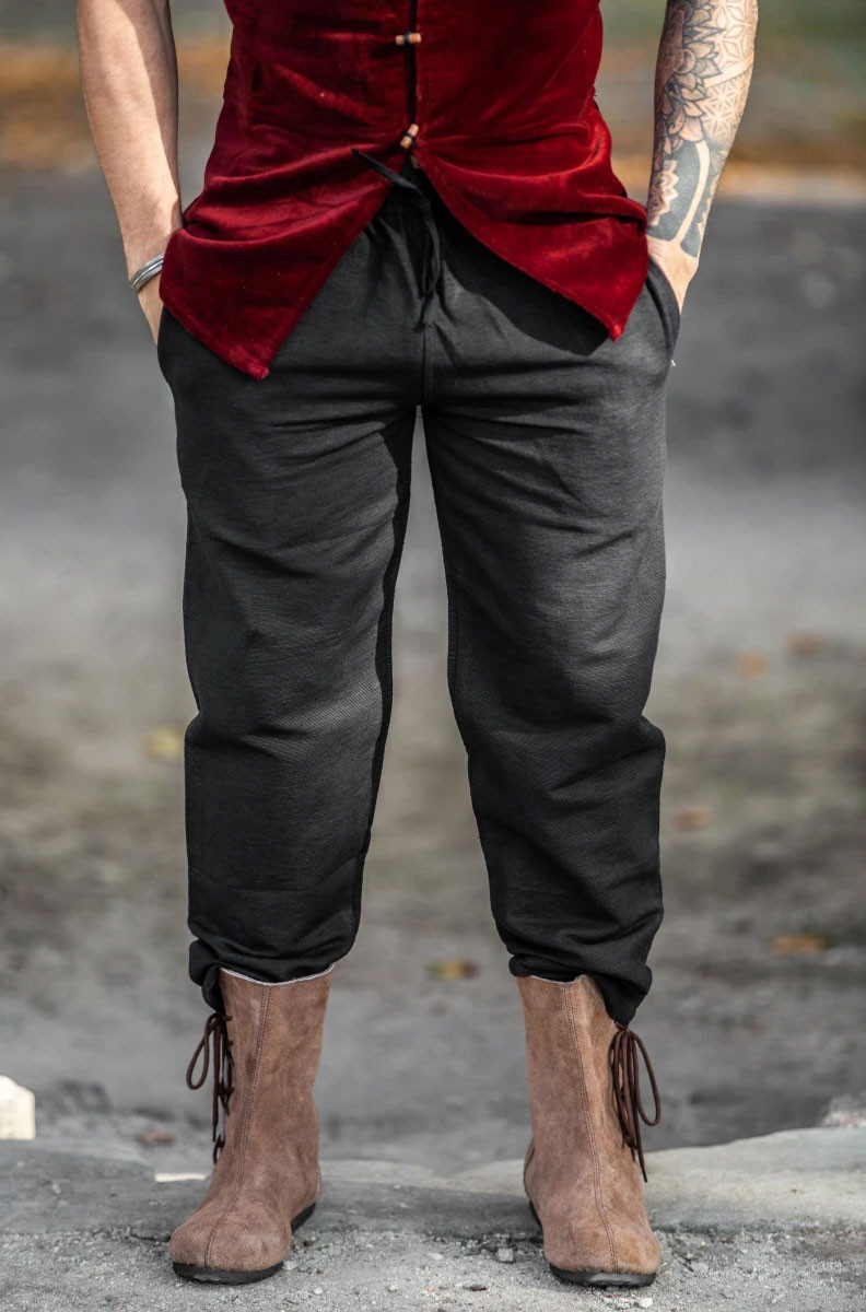 Joren medieval pants straight cut, black color
