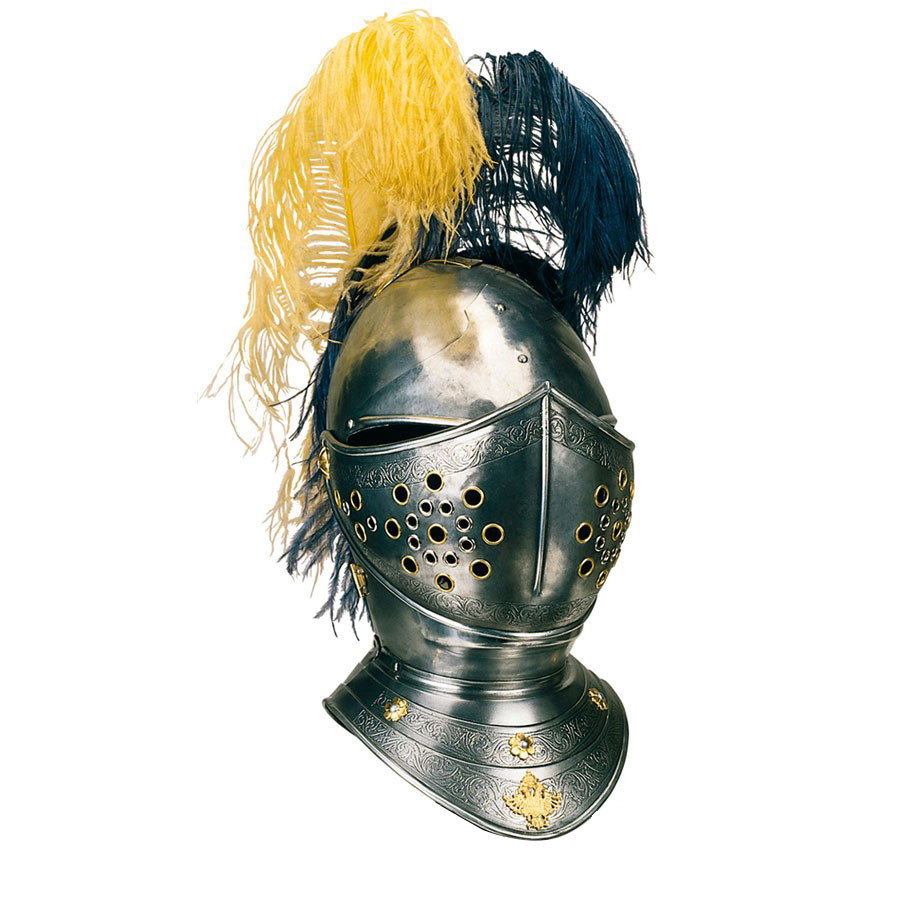 Engraved medieval knight helmet, Marto