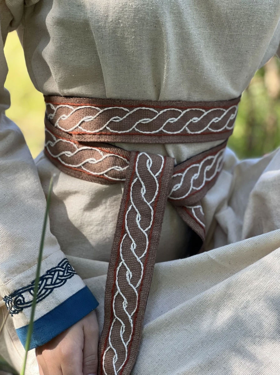 Viking belt model Elina, brown cotton