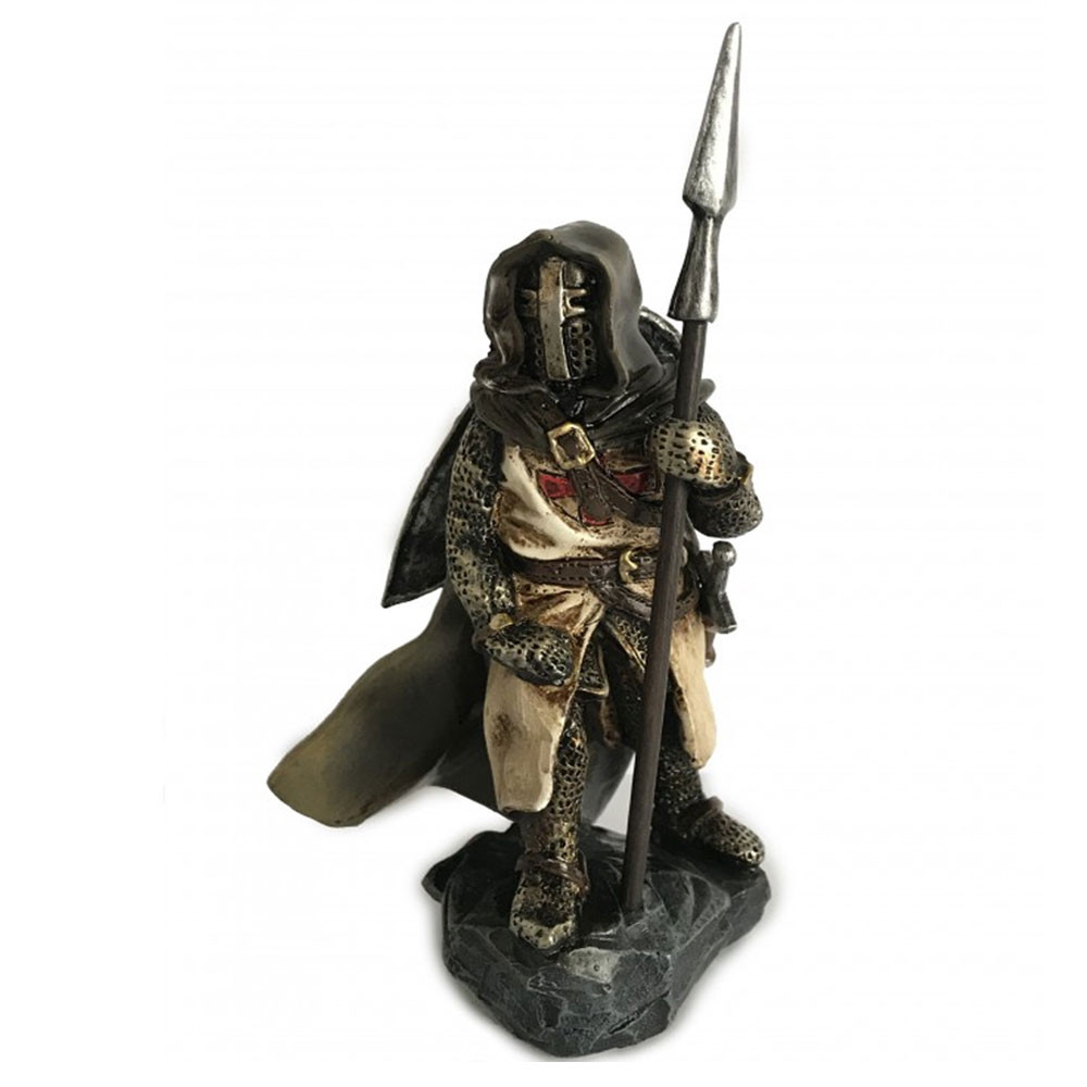 Miniature Templar Knight with spear, 22 cm.