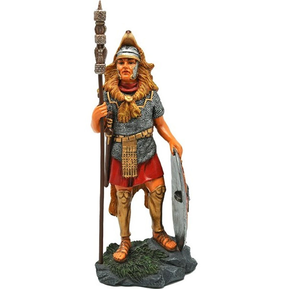 Miniature Roman knight with eagle banner and shield (22 cm.)