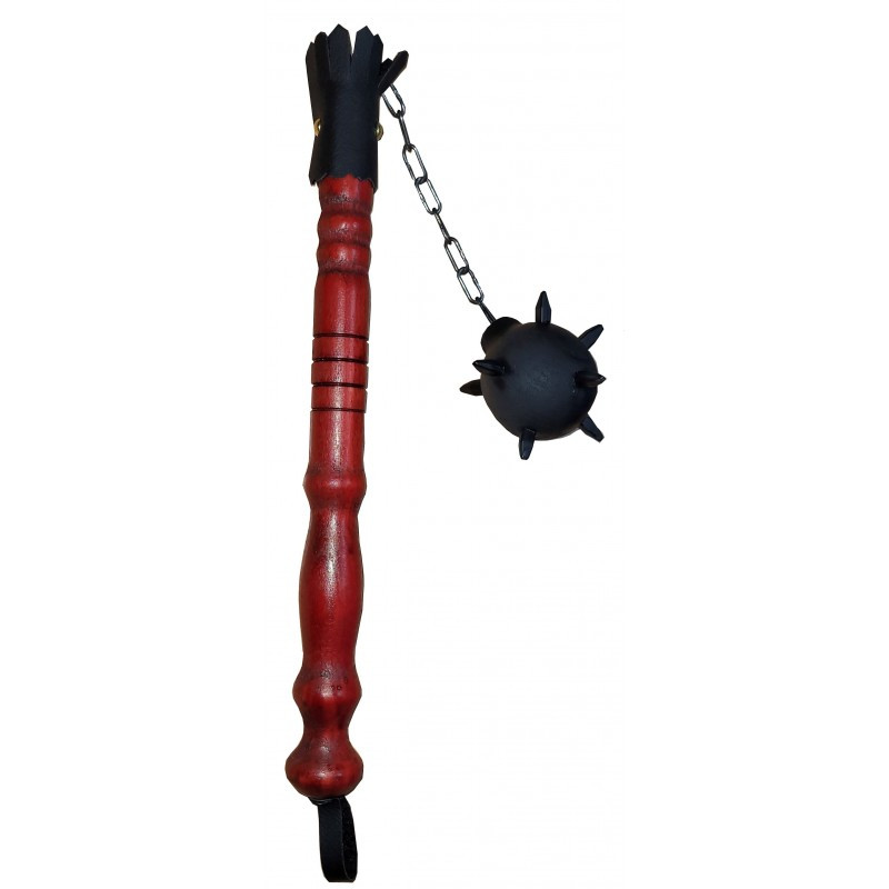 Medieval mace 1 head, red color (46 cm.)