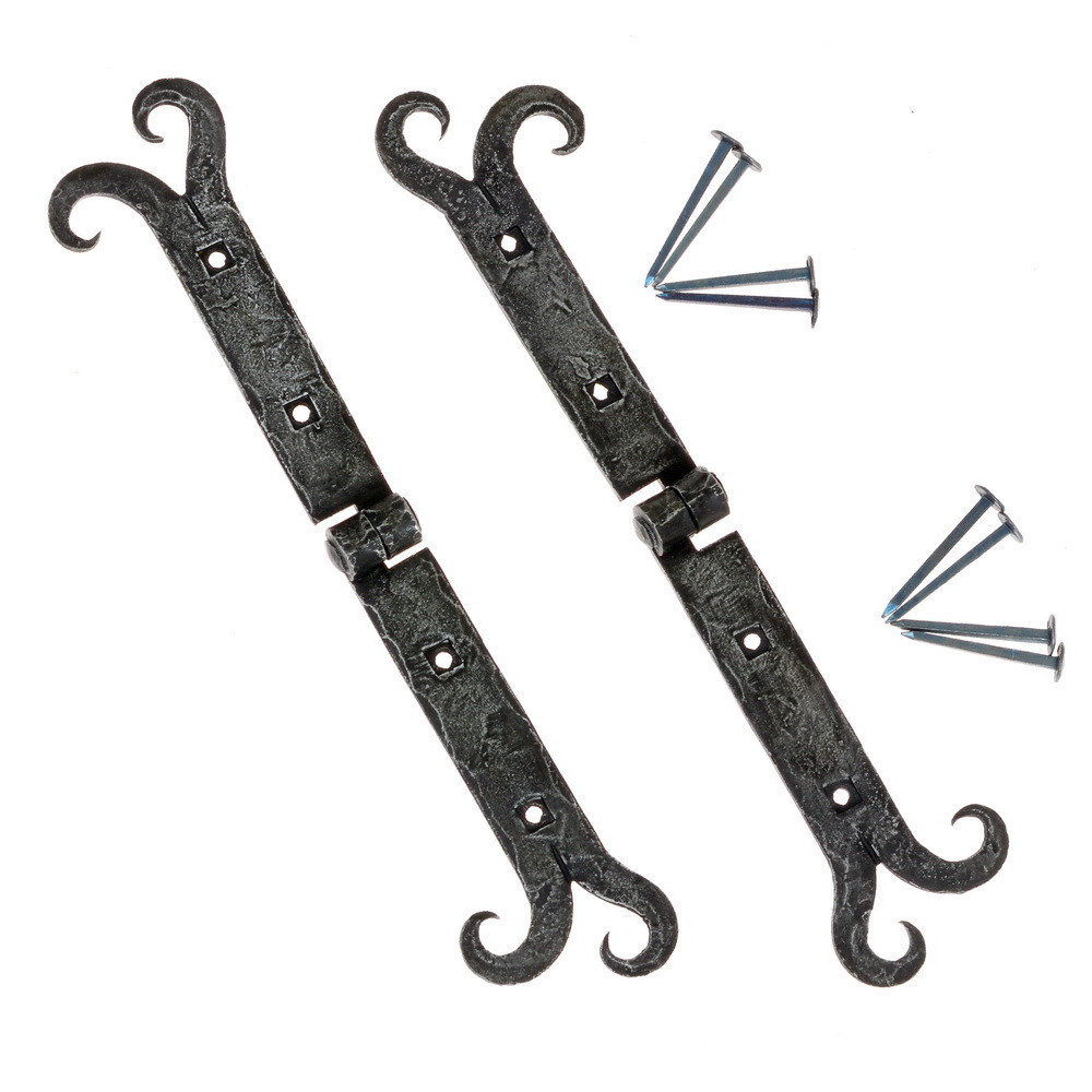 Set 2 medieval hinges with beard in forging
