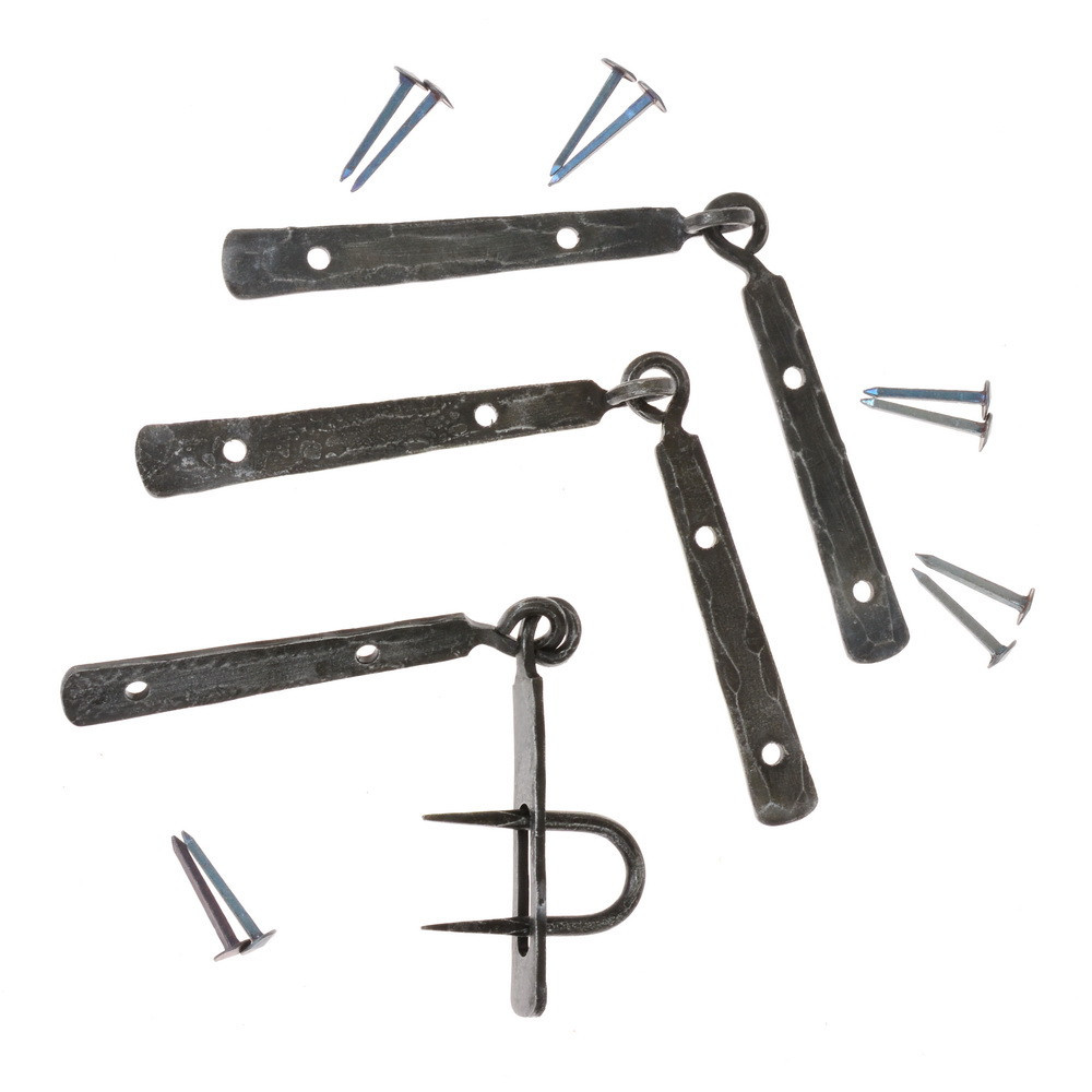 Set of Viking Hinges with forged bolt
