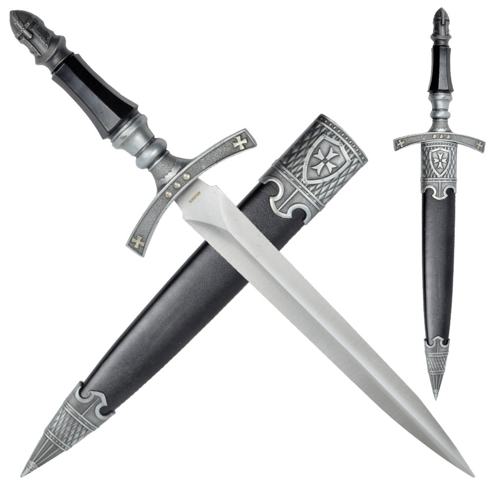 Decorative dagger Templar symbols (42 cm.)