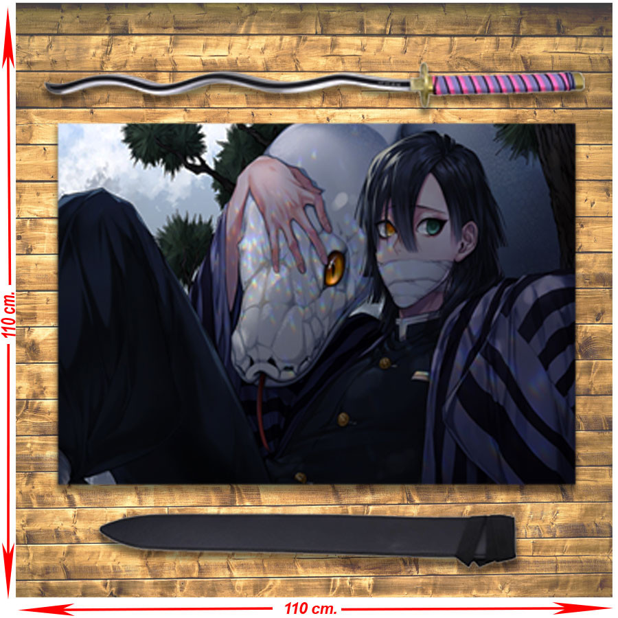 Pack Katana Obanai Iguro + Banner, Kimetsu no Yaiba