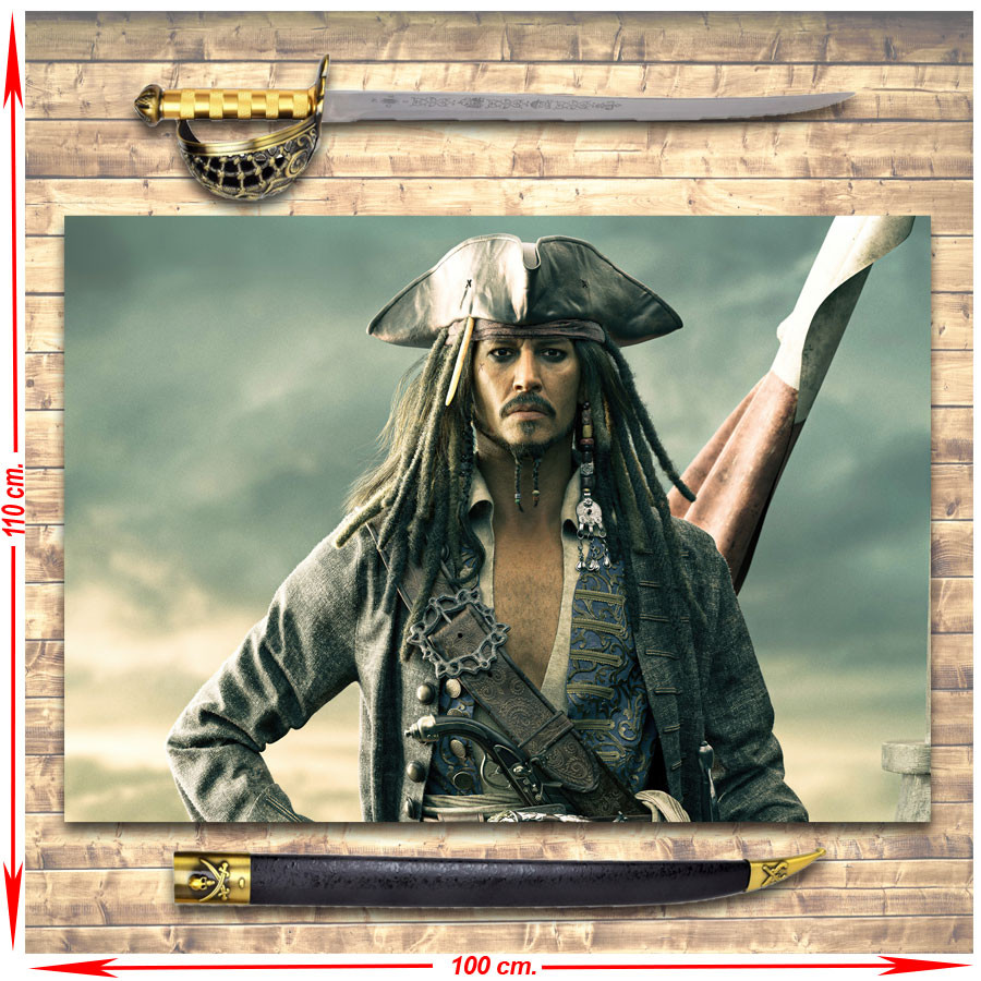 Pirates of the Caribbean Jack Sparrow Sword Pack + Banner