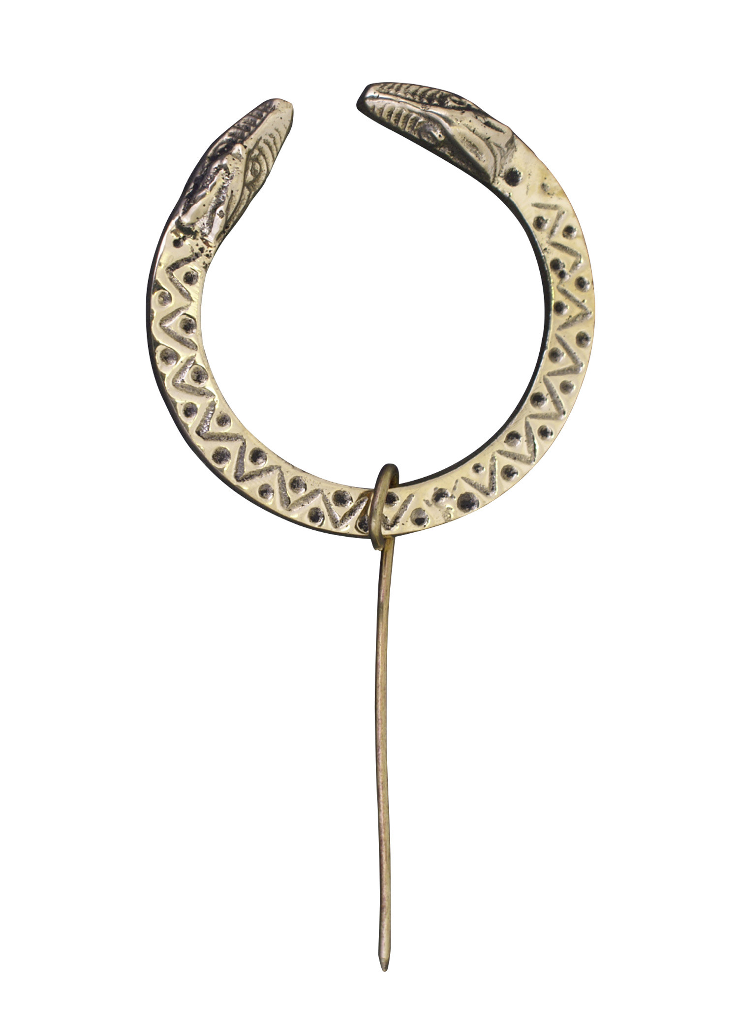 Viking dragon brooch, brass (6 cm.)