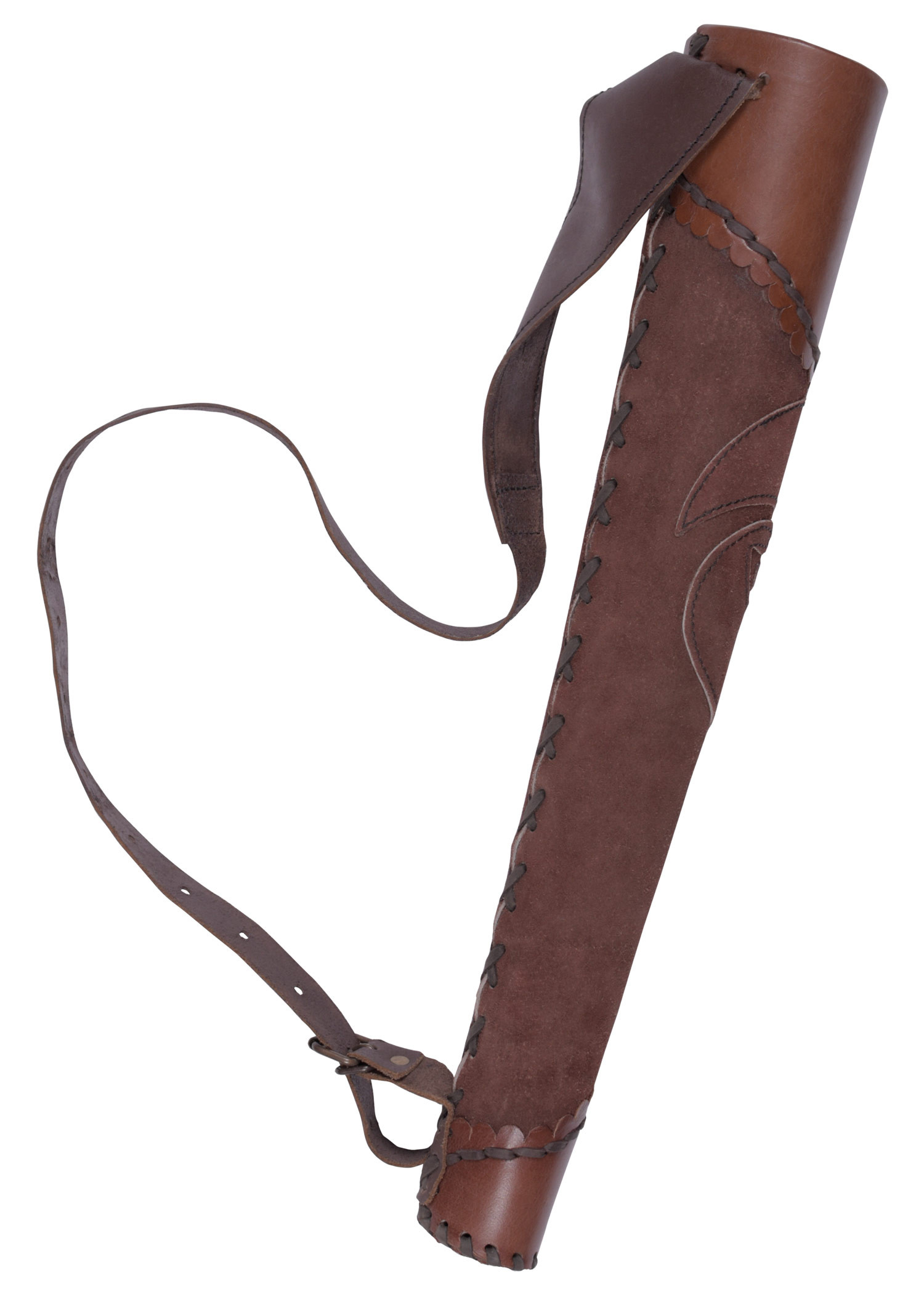 Leather quiver with back strap (60 cm.)