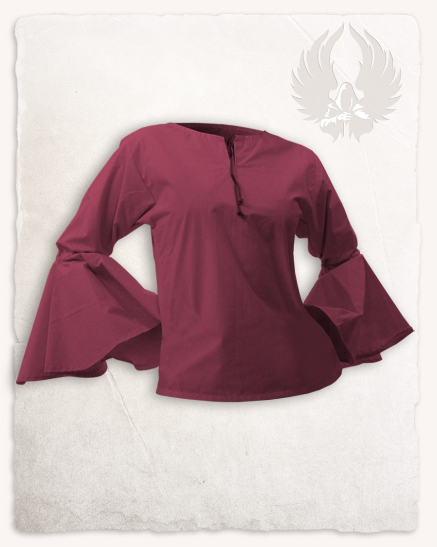 Medieval blouse woman Felice - Bordeaux color