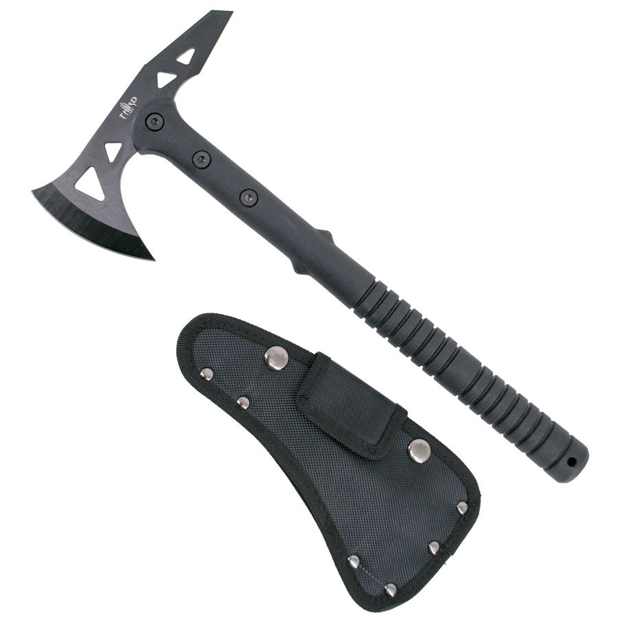 Third tactical ax with 420 steel blade and black ABS handle