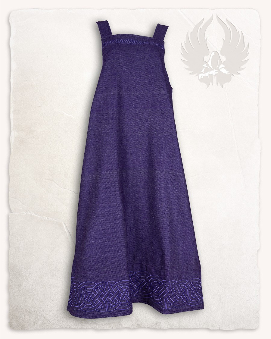 Alva Fishbone viking apron dress model, purple