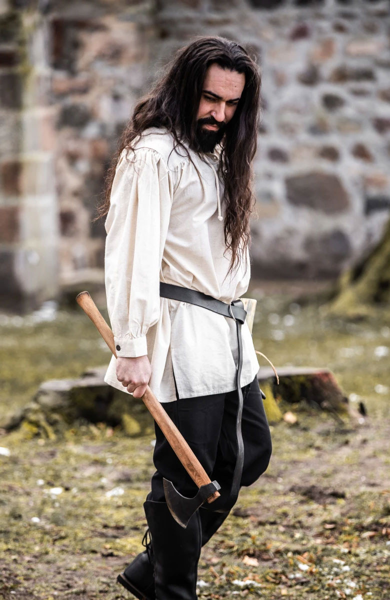 Ulrich model medieval shirt, natural white color