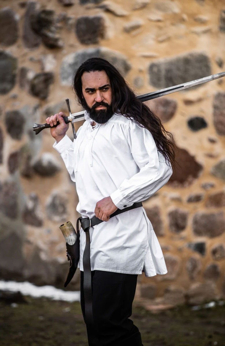 Ulrich model medieval shirt, white color