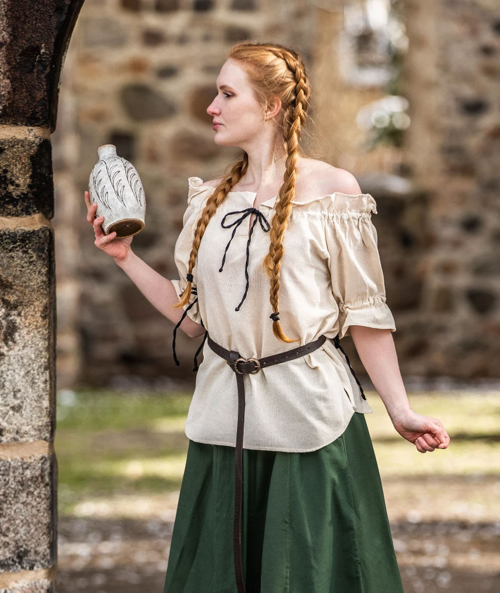 Medieval blouse Amelia model, natural white