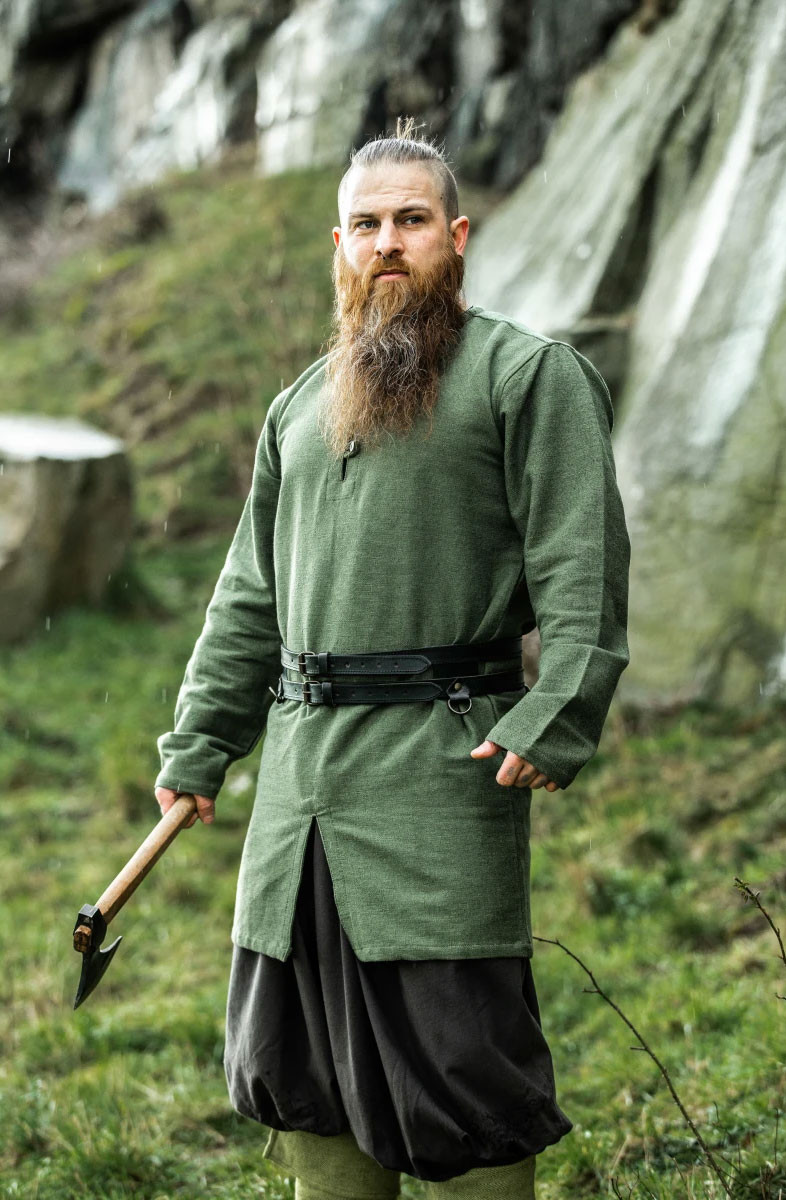 Viking tunic model Balduin, cotton Green