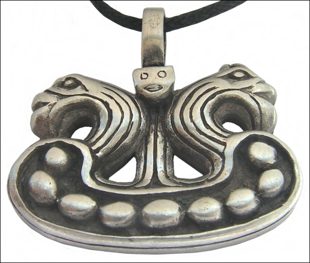 Viking heads pendant
