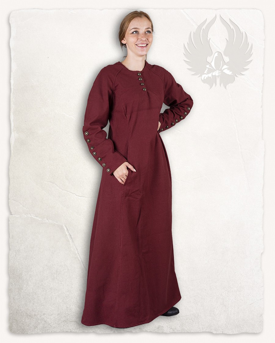 Medieval dress model Jovina, burgundy