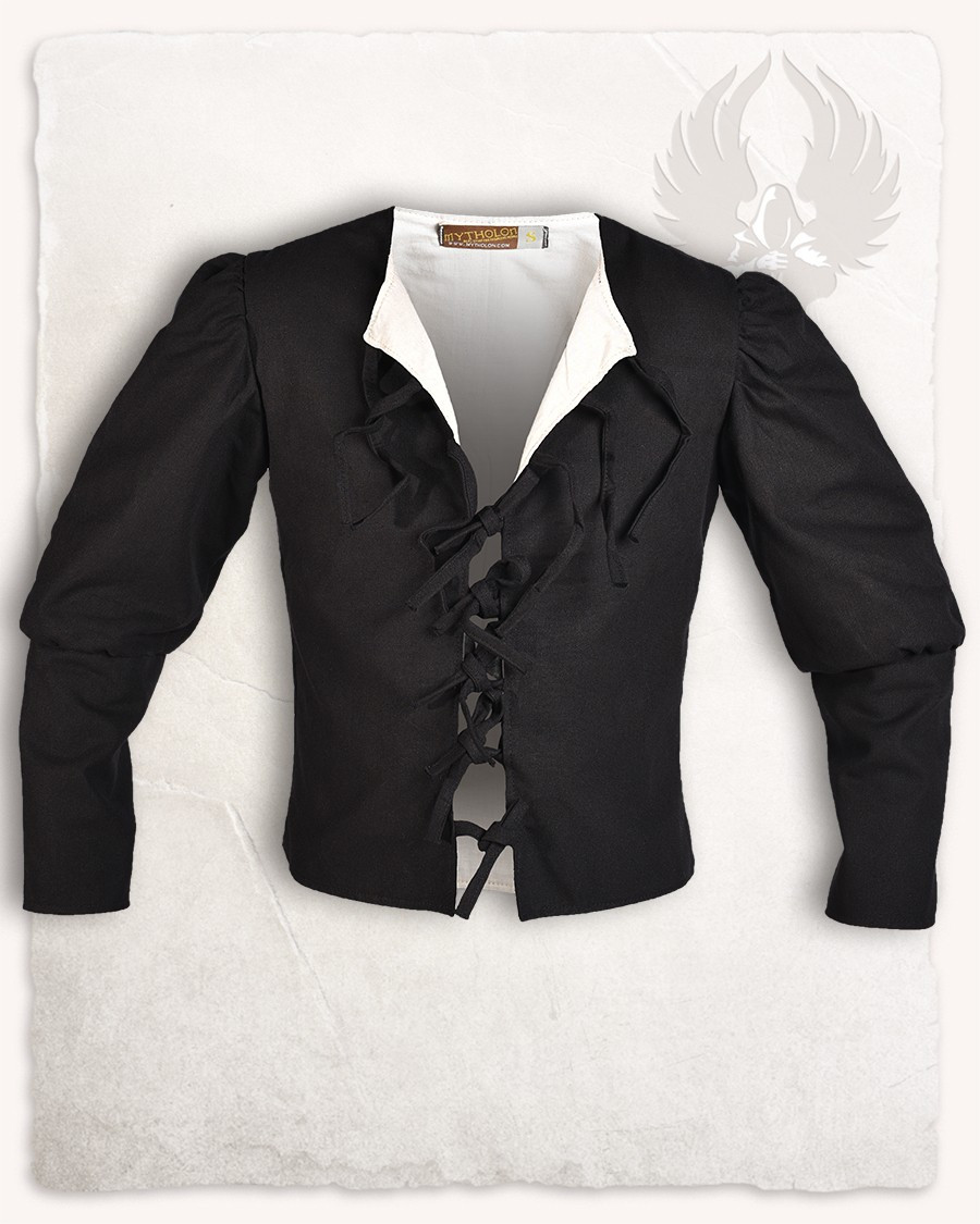 Medieval jacket model Rafael, black cotton