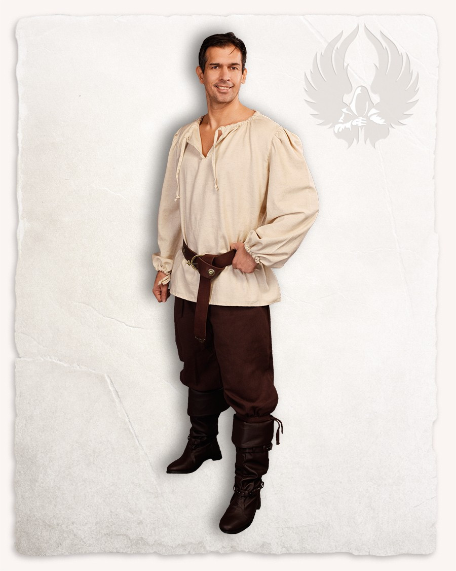 Medieval shirt model Rafael, cream cotton