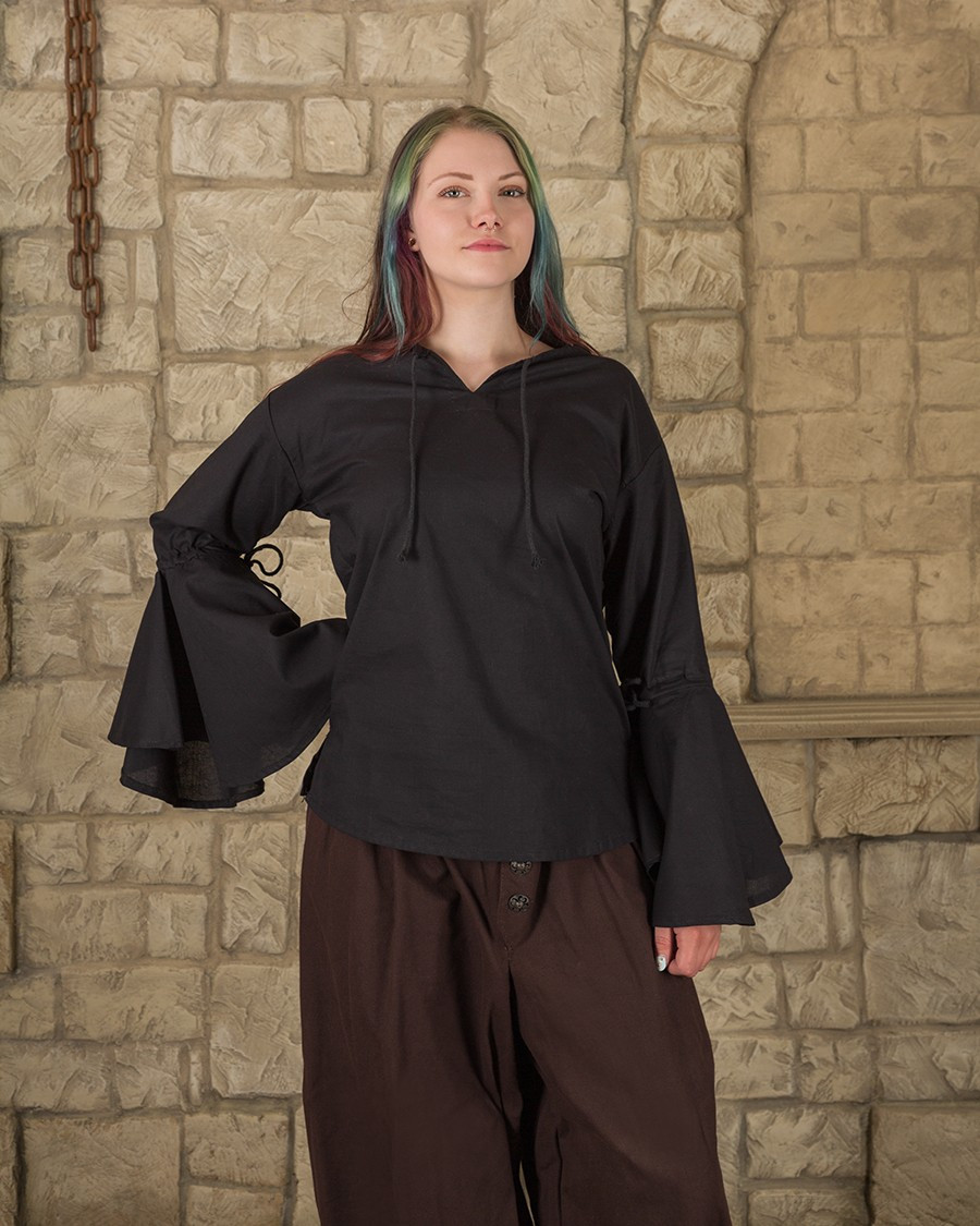 Medieval blouse woman Felice - black color