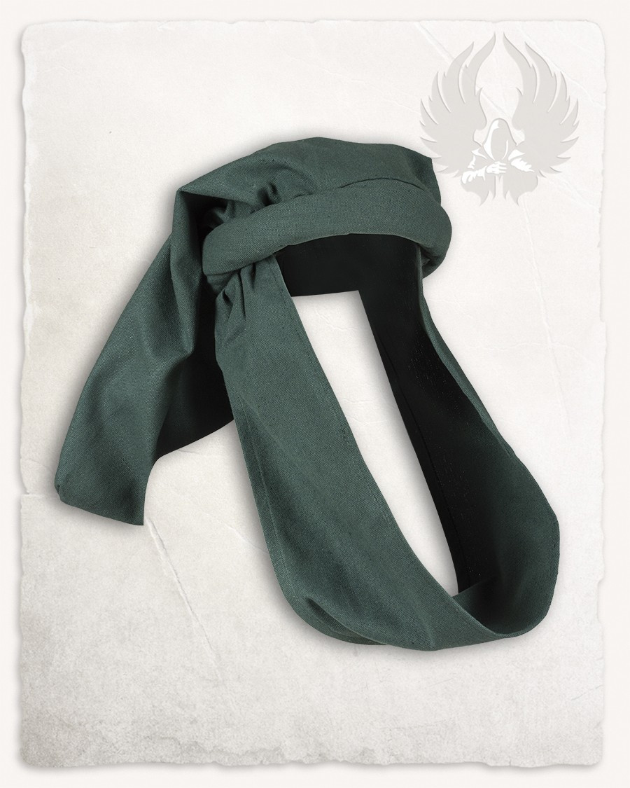 Medieval hat Rafael unisex in cotton, green color