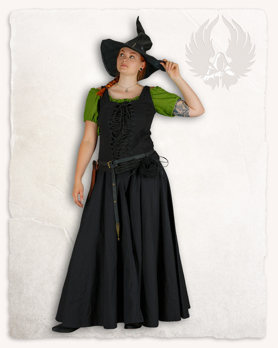 Medieval skirt in cotton Úrsula model, black