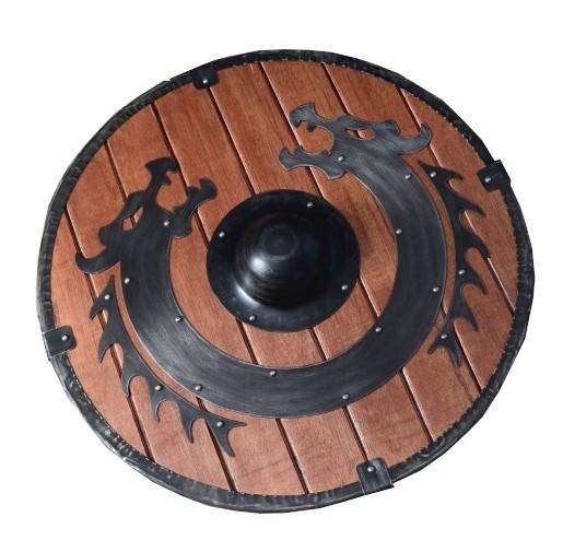 Viking Dragon shield in wood (60 cm.)