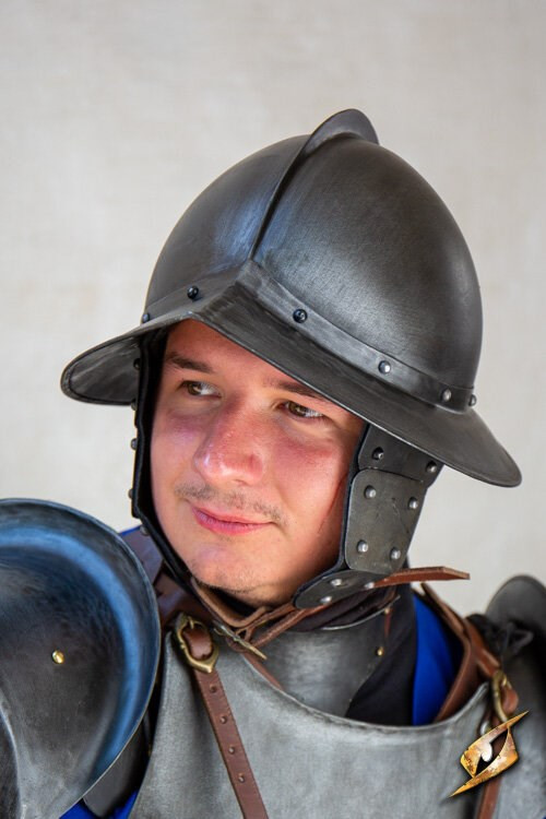 Morion helmet from the Sovereign Epic Armory series, dark finish