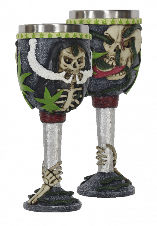 Fantasy resin goblet Snake and Skull model
