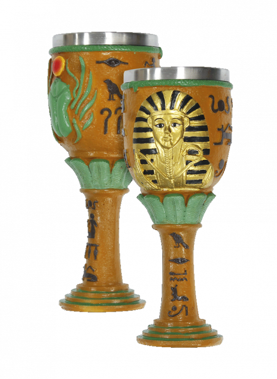 Egyptian resin goblet model Pharaoh and Scarab
