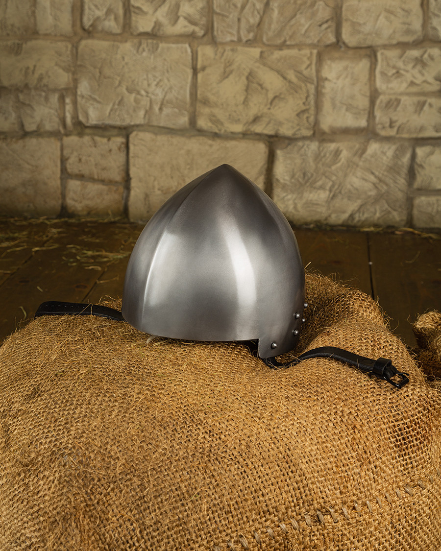 Medieval helmet type Cervelliere S. XIII, polished finish