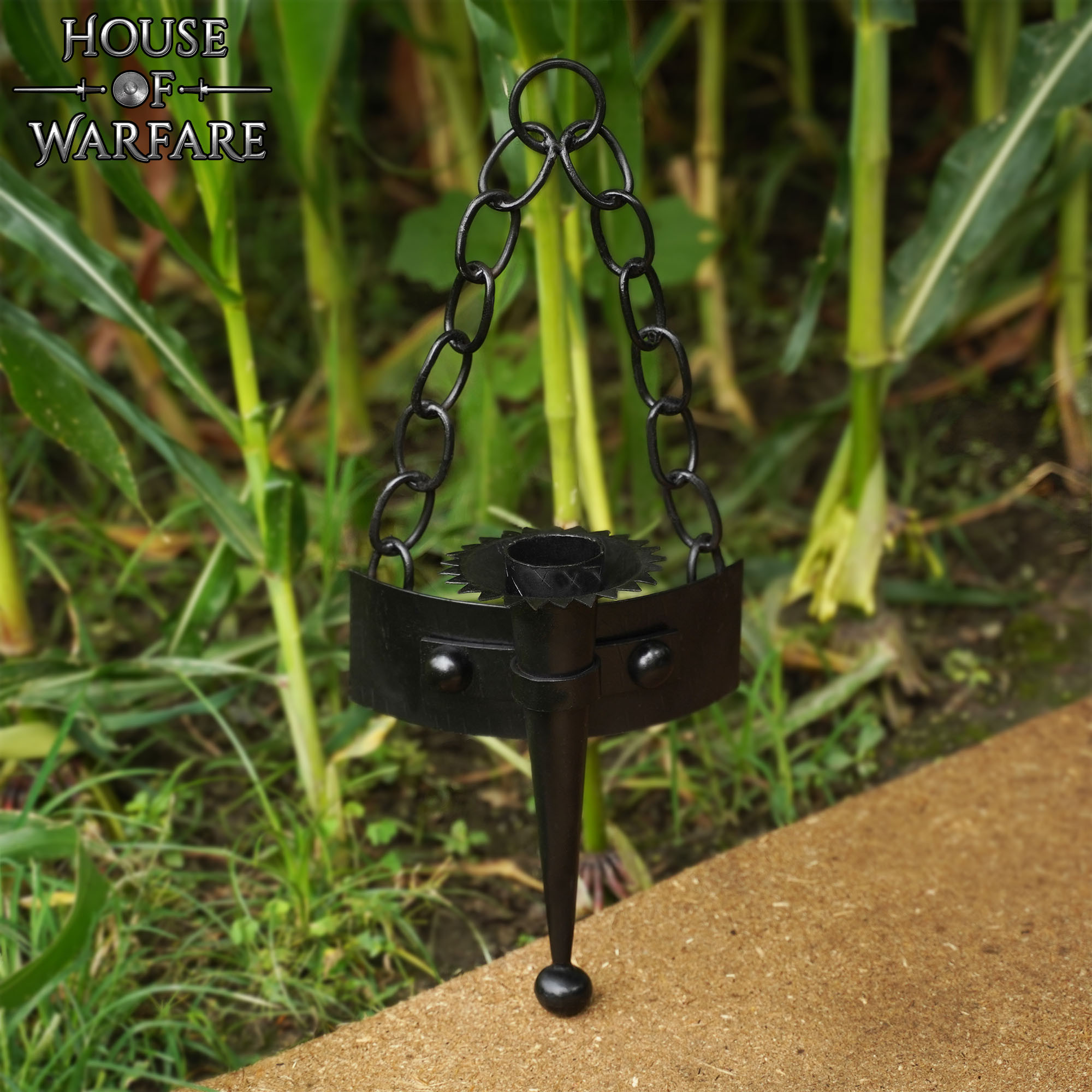 Wall light medieval chains for 1 candle
