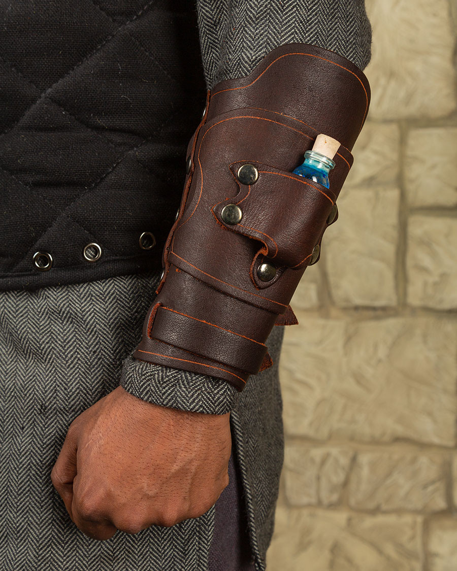 Bracelet with pocket for potion Geralt model, brown right hand
