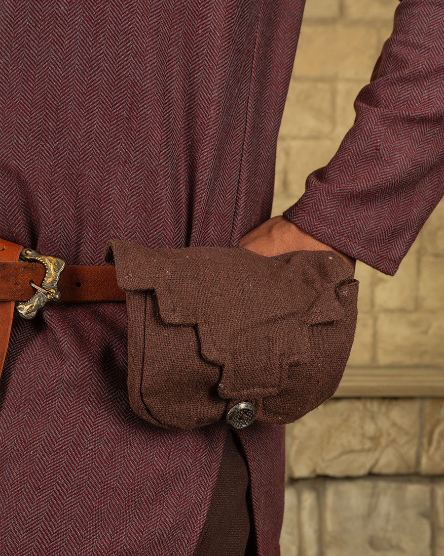 Medieval brown cotton belt bag Borchard model