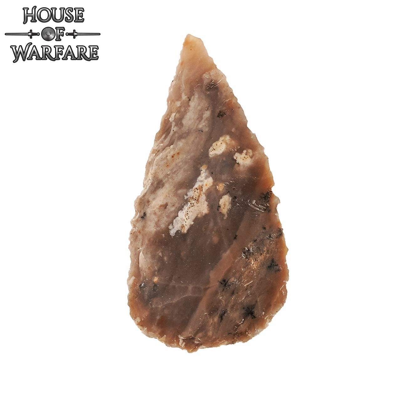 Dark brown flint arrowhead (7.6 cm.)