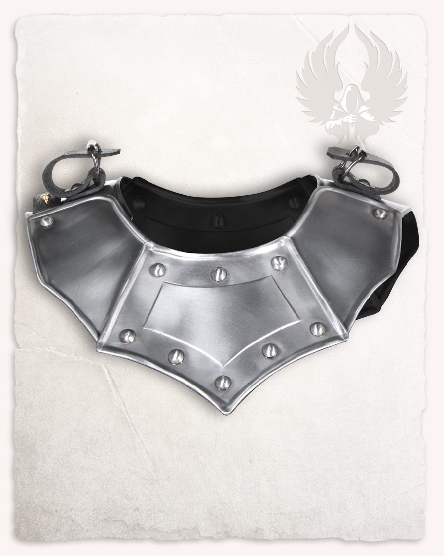Medieval polished steel gorget Mina model