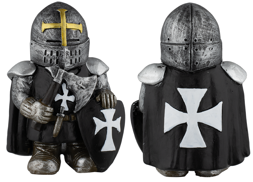 Knight Hospitaller resin figure with shield and ax (10 cm.)