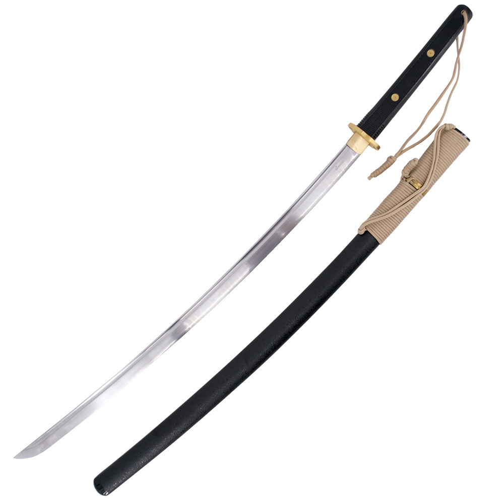 Basic practical katana with strung scabbard