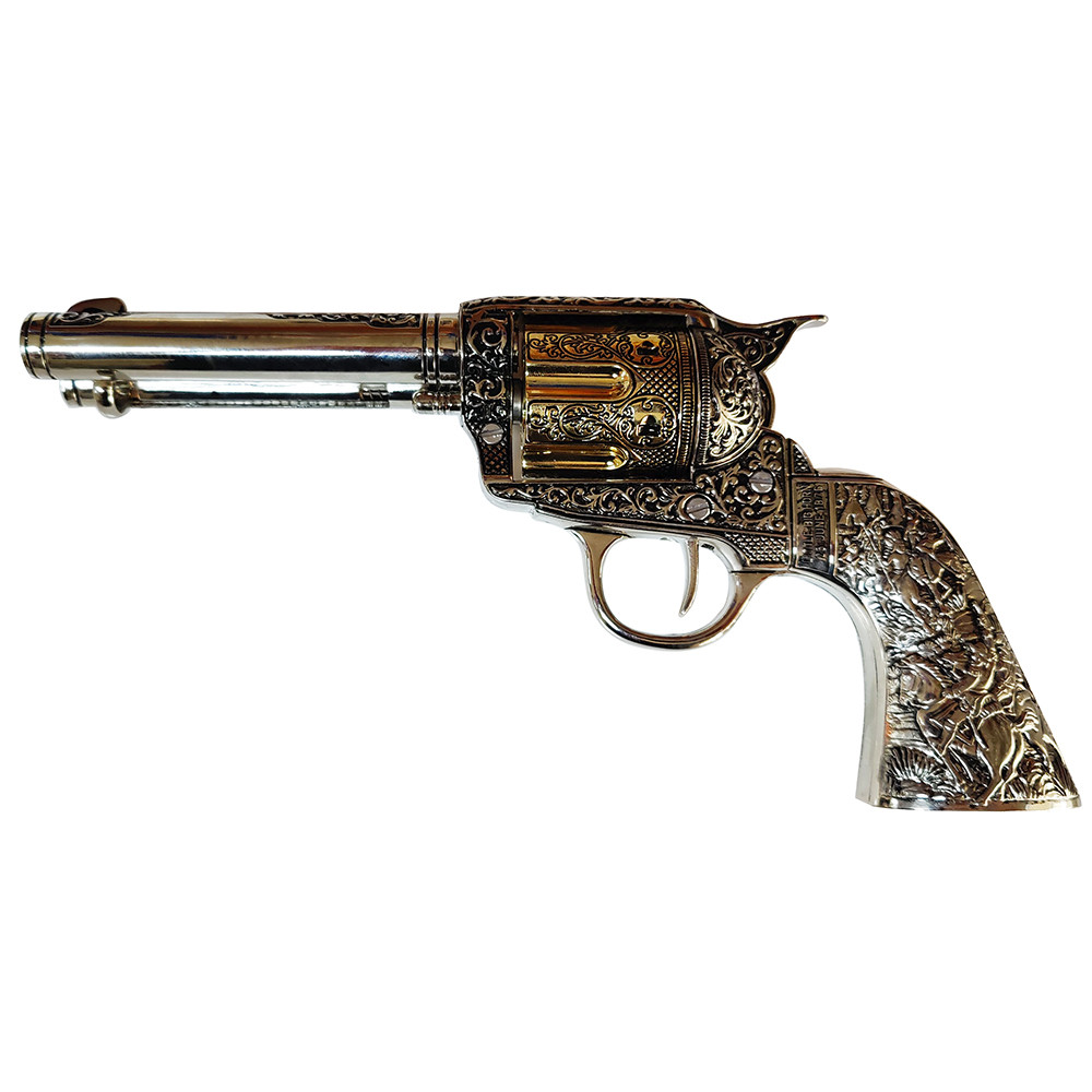 Colt 45 PeaceMaker revolver short metal handles, 27 cms.
